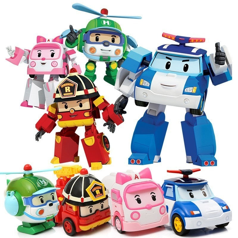 6 Styles Korean Kid Toys Robocar Poli Transformation Robot Poli Amber Roy Car Toys Action Figure Toys For Children Best Gifts