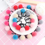 4Pcs/2pc/1pc Baby Kid Hair Accessories Headwear Mini Ball Rubber Headbands Girl Children Solid Color Pompon Gum Elastic HairBand