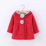 Winter autumn baby girls coat Long sleeve 3D Rabbit ears fashion casual hoodies kids clothes clothing children Outerwear