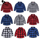 Spring Autumn 2019 New Boys Long Sleeve Classic Plaid Lapel Shirts Tops with Pocket Baby Boys Casual Shirt Kids Clothing