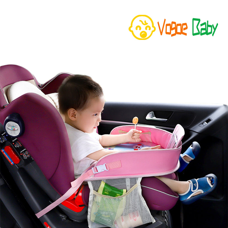 Car Table Kids Waterproof Table Car Seat Tray Storage Kids Toys Baby Fence Children Dining Drink Table In-car Accessories