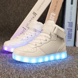 Size 25-37 Kids Led Usb Charging Glowing Sneakers Children Hook Loop Fashion Luminous Shoes for Girls Boys Sneakers with Light