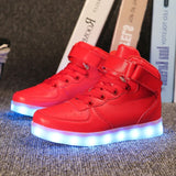 Size 25-37 Kids Led Usb Charging Glowing Sneakers Children Hook Loop Fashion Luminous Shoes for Girls Boys Sneakers with Light