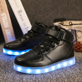 Size 25-37 Kids Led Usb Charging Glowing Sneakers Children Hook Loop Fashion Luminous Shoes for Girls Boys Sneakers with Light