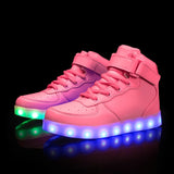 Size 25-37 Kids Led Usb Charging Glowing Sneakers Children Hook Loop Fashion Luminous Shoes for Girls Boys Sneakers with Light