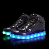 Size 25-37 Kids Led Usb Charging Glowing Sneakers Children Hook Loop Fashion Luminous Shoes for Girls Boys Sneakers with Light