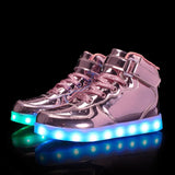 Size 25-37 Kids Led Usb Charging Glowing Sneakers Children Hook Loop Fashion Luminous Shoes for Girls Boys Sneakers with Light