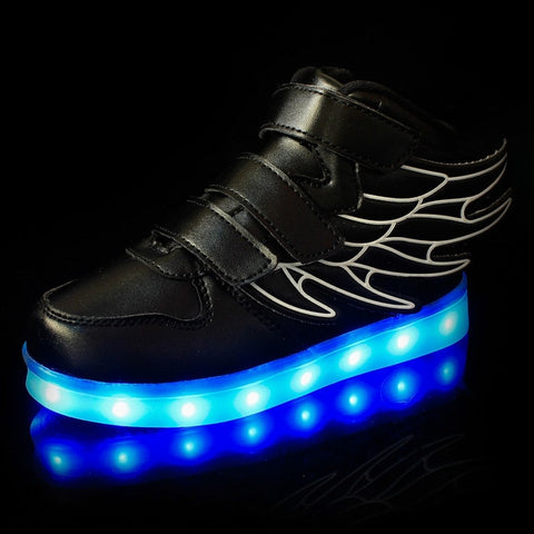 Size 25-37 Kids Led Usb Charging Glowing Sneakers Children Hook Loop Fashion Luminous Shoes for Girls Boys Sneakers with Light