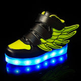 Size 25-37 Kids Led Usb Charging Glowing Sneakers Children Hook Loop Fashion Luminous Shoes for Girls Boys Sneakers with Light
