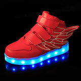Size 25-37 Kids Led Usb Charging Glowing Sneakers Children Hook Loop Fashion Luminous Shoes for Girls Boys Sneakers with Light