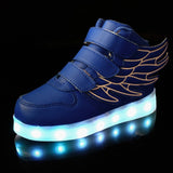 Size 25-37 Kids Led Usb Charging Glowing Sneakers Children Hook Loop Fashion Luminous Shoes for Girls Boys Sneakers with Light