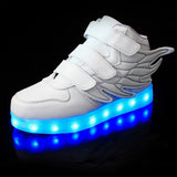 Size 25-37 Kids Led Usb Charging Glowing Sneakers Children Hook Loop Fashion Luminous Shoes for Girls Boys Sneakers with Light