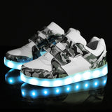 Size 25-37 Kids Led Usb Charging Glowing Sneakers Children Hook Loop Fashion Luminous Shoes for Girls Boys Sneakers with Light