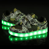 Size 25-37 Kids Led Usb Charging Glowing Sneakers Children Hook Loop Fashion Luminous Shoes for Girls Boys Sneakers with Light
