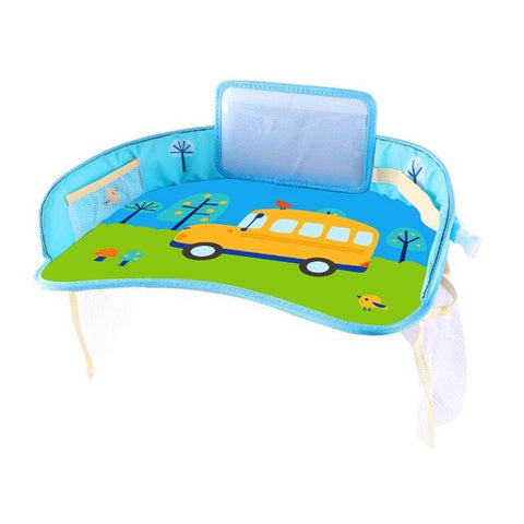 Baby Car Seat Tray Cartoon Stroller Kids Toy Food Water Holder Desk Children Portable Plate Table For Car Child Table Storage