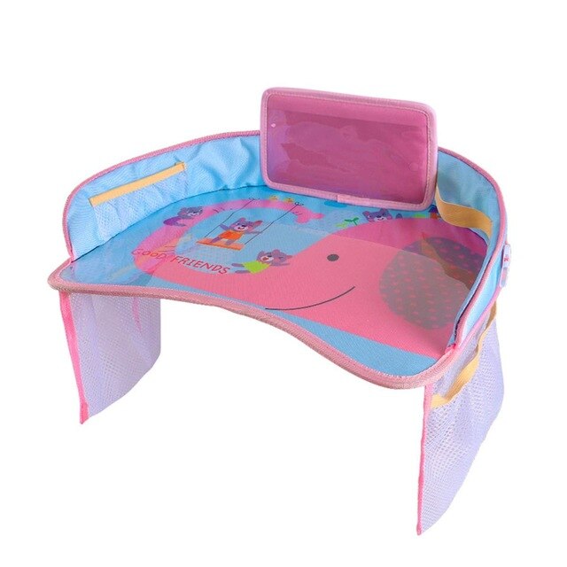 Baby Car Seat Tray Cartoon Stroller Kids Toy Food Water Holder Desk Children Portable Plate Table For Car Child Table Storage