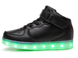 kids Led usb charging glowing Sneakers Children hook loop Fashion luminous shoes for girls boys men women skate shoes #25-46
