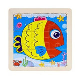 Mini Size 11*11CM Kids Toy Wood Puzzle Wooden 3D Puzzle Jigsaw for Children Baby Cartoon Animal/Traffic Puzzles Educational Toy