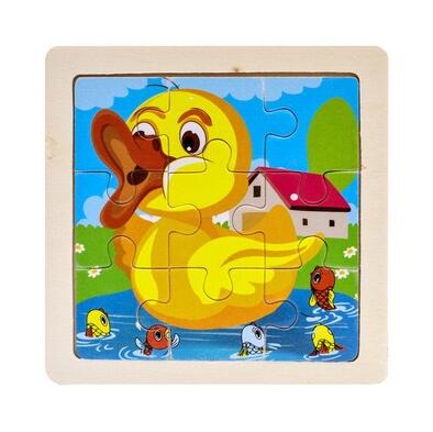 Mini Size 11*11CM Kids Toy Wood Puzzle Wooden 3D Puzzle Jigsaw for Children Baby Cartoon Animal/Traffic Puzzles Educational Toy