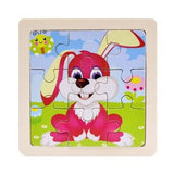 Mini Size 11*11CM Kids Toy Wood Puzzle Wooden 3D Puzzle Jigsaw for Children Baby Cartoon Animal/Traffic Puzzles Educational Toy