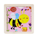 Mini Size 11*11CM Kids Toy Wood Puzzle Wooden 3D Puzzle Jigsaw for Children Baby Cartoon Animal/Traffic Puzzles Educational Toy
