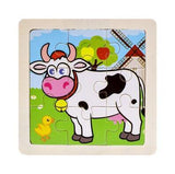 Mini Size 11*11CM Kids Toy Wood Puzzle Wooden 3D Puzzle Jigsaw for Children Baby Cartoon Animal/Traffic Puzzles Educational Toy