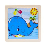 Mini Size 11*11CM Kids Toy Wood Puzzle Wooden 3D Puzzle Jigsaw for Children Baby Cartoon Animal/Traffic Puzzles Educational Toy