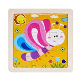 Mini Size 11*11CM Kids Toy Wood Puzzle Wooden 3D Puzzle Jigsaw for Children Baby Cartoon Animal/Traffic Puzzles Educational Toy