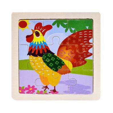 Mini Size 11*11CM Kids Toy Wood Puzzle Wooden 3D Puzzle Jigsaw for Children Baby Cartoon Animal/Traffic Puzzles Educational Toy