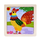 Mini Size 11*11CM Kids Toy Wood Puzzle Wooden 3D Puzzle Jigsaw for Children Baby Cartoon Animal/Traffic Puzzles Educational Toy