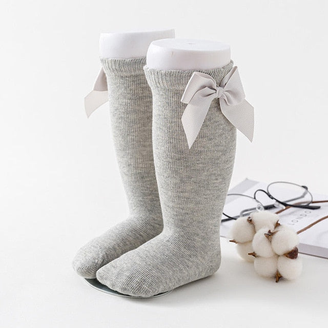 Balleenshiny Autumn And Winter Kids Sock Cotton Spanish Style Big Bow Infant Baby Socks Toddler Newborn Accessories for 0-3year