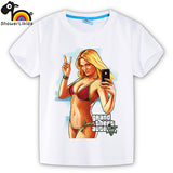 showerlikids quality cotton short sleeve T-shirt boy girl children kid clothing colorful street hot fight GTA 5 sPrice Scolor001
