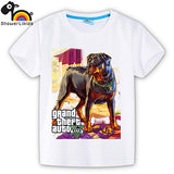 showerlikids quality cotton short sleeve T-shirt boy girl children kid clothing colorful street hot fight GTA 5 sPrice Scolor001