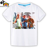 showerlikids quality cotton short sleeve T-shirt boy girl children kid clothing colorful street hot fight GTA 5 sPrice Scolor001