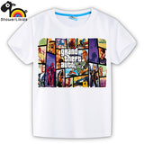 showerlikids quality cotton short sleeve T-shirt boy girl children kid clothing colorful street hot fight GTA 5 sPrice Scolor001