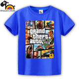 showerlikids quality cotton short sleeve T-shirt boy girl children kid clothing colorful street hot fight GTA 5 sPrice Scolor001