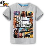 showerlikids quality cotton short sleeve T-shirt boy girl children kid clothing colorful street hot fight GTA 5 sPrice Scolor001