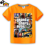 showerlikids quality cotton short sleeve T-shirt boy girl children kid clothing colorful street hot fight GTA 5 sPrice Scolor001