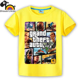 showerlikids quality cotton short sleeve T-shirt boy girl children kid clothing colorful street hot fight GTA 5 sPrice Scolor001