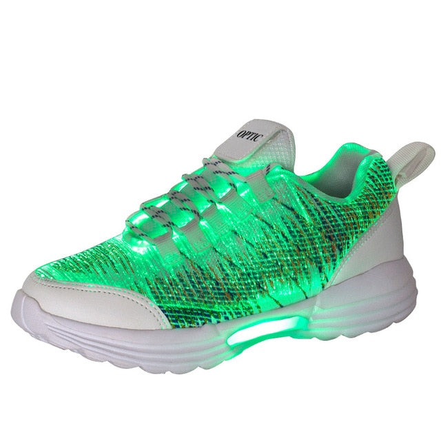 Size 25-46 Children's Lighted Shoes Boys Girls Glowing LED Sneakers for Kids Mens Womens with Luminous Sole fiber optic shoes