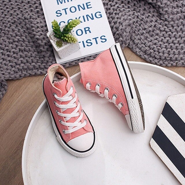 Kids Shoes For Girl Baby Sneakers 2019 Spring Fashion High Toe Canvas Toddler Boy Shoes Children Classical Girls Canvas Shoes