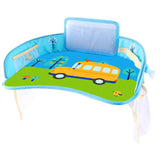 Car Table Kids Waterproof Table Car Seat Tray Storage Kids Toys Baby Fence Children Dining Drink Table In-car Accessories