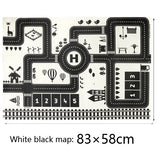 100X130CM Toy Car Mat Map Kids Play Area Rug Mat City Road Buildings Parking Map Game Scene Map Collapsible for kits toys gift