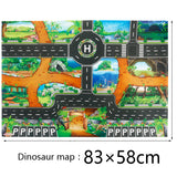 100X130CM Toy Car Mat Map Kids Play Area Rug Mat City Road Buildings Parking Map Game Scene Map Collapsible for kits toys gift