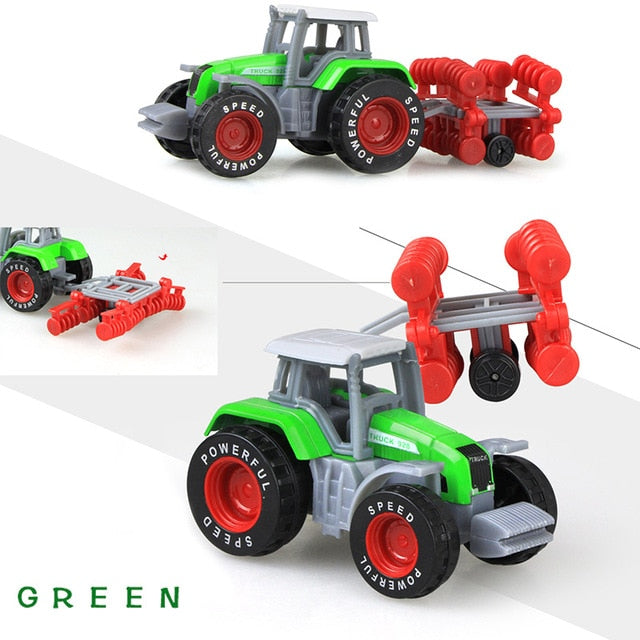 Die-cast Farm Vehicles Mini Car Model Engineering Car Model Tractor Engineering Car Tractor Toys Model for Kids Xmas Gift