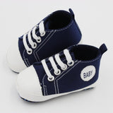 Toddler Kids Boys Girls Shoes Spring /autumn Canvas Sneakers High Top Lace Up Baby Shoes Casual First Walkers
