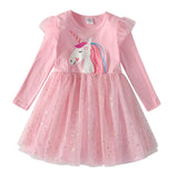 Kids Autumn Winter Dresses for Girls Star Sequins Princess Dress Girls Long Sleeve Party Vestidos Baby Girl Children Clothing