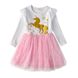 Kids Autumn Winter Dresses for Girls Star Sequins Princess Dress Girls Long Sleeve Party Vestidos Baby Girl Children Clothing