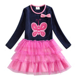 Kids Autumn Winter Dresses for Girls Star Sequins Princess Dress Girls Long Sleeve Party Vestidos Baby Girl Children Clothing