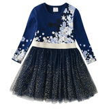 Kids Autumn Winter Dresses for Girls Star Sequins Princess Dress Girls Long Sleeve Party Vestidos Baby Girl Children Clothing